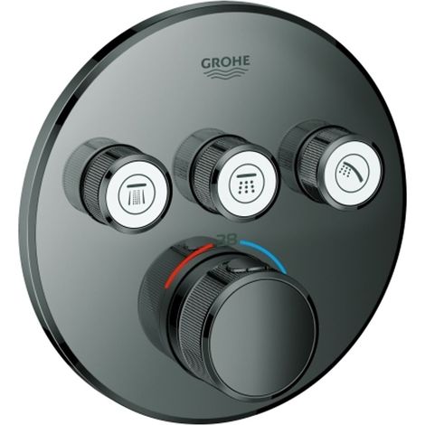 GROHE Termostato Grohtherm SmartControl 29121 FMS redondo 3 ASV hard graphite, 29121A00
