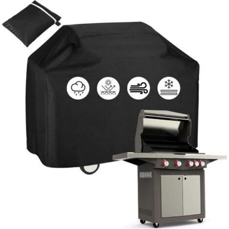Housse Barbecue Gaz Exterieur, 210D Oxford Bache Barbecue Exterieur, Housse Barbecue Exterieur Imperméable, BBQ- Housse de Protection Étanche, Protection UV, Imperméable, Indéchirable,145x61x1 (1/5)