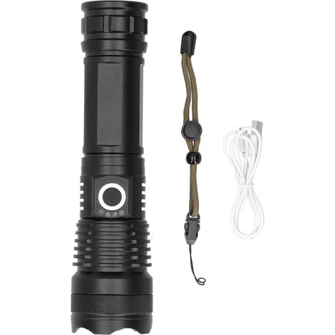 P50 LED-Taschenlampe mit Akkuanzeige, USB-Ladefunktion, 20 W, sehr hell für die Außenbeleuchtung (1/5)