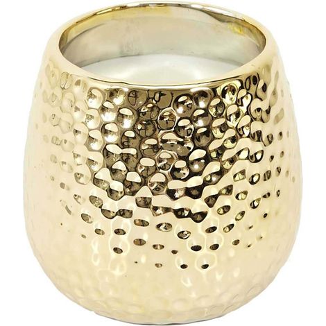 Bougie - HOME DECO FACTORY - Parfumée - Martelée - Or (1/4)