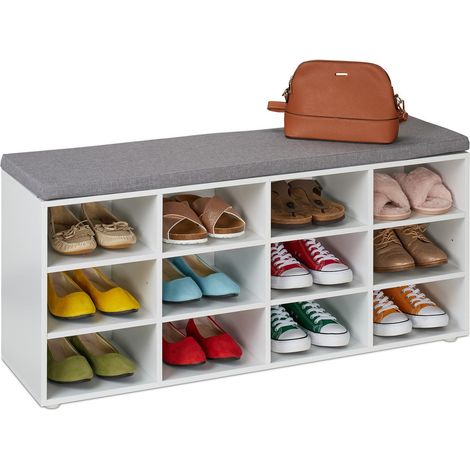 Panca portascarpe con cuscino - Organizzatore per corridoio