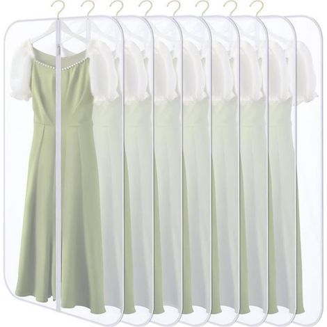 Housse vetements à suspendre 8 pcs housse vetement 60×140cm, housse vetement penderie protection, blanc 8 pcs: HOUSSE DE RANGEMENT (1/5)