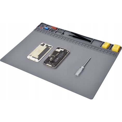 Tapis antistatique gris silicone 35x25cm (1/3)
