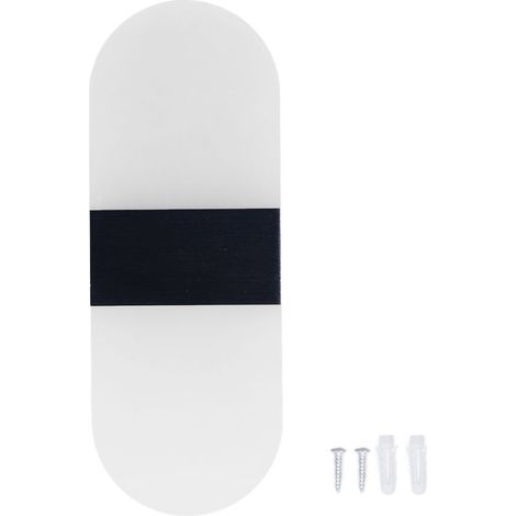 Lampe murale LED acrylique 360° lumière haute/basse 6W blanc doux – Modern design pour couloir, chambre et restaurant (100-265V Noir) – 1 unité avec kit de montage complet (1/5)