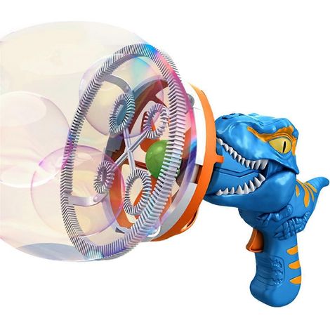 Machine à bulles dinosaure électrique, jouets de piscine dinosaure à bulles bleus (1/5)