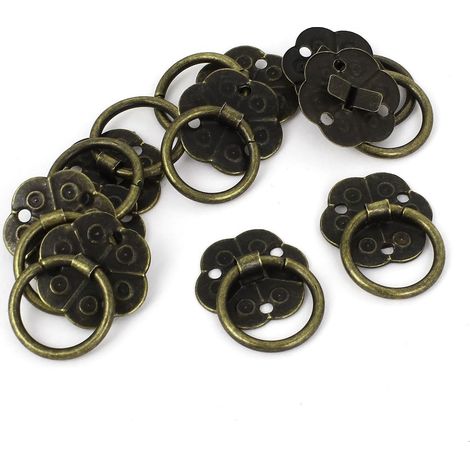 Set mit 20 ringförmigen Türgriffen - Antik-Vintage-Stil - Für Wohnmöbel, Schränke, Schubladen, Türen (2 x 2 cm)