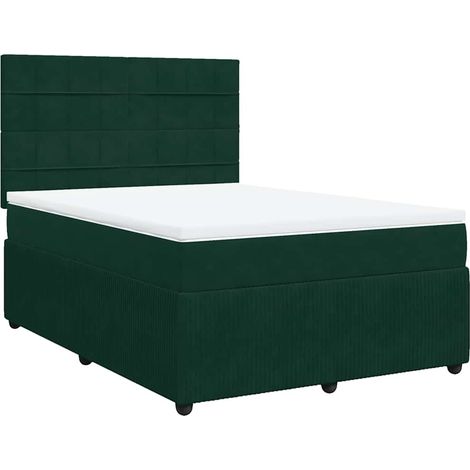 Maison Exclusive - Boxspringbett mit Matratze Dunkelgrün 140x190