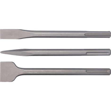 Burin plat en acier carbone 3 pièces, foret rotatif pour béton et carrelage, pointe plate, manche en Pit, perçage murale, outillage robuste (1/5)