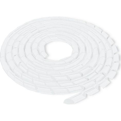 Organizador de cables Qoltec de 6 mm  10 m  Blanco/Transparente