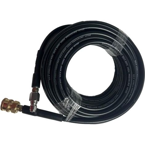 Tuyau de nettoyeur haute pression 3/8" avec connecteur rapide pivotant 2000 PSI raccords flexibles en acier inoxydable (10 m) (1/2)