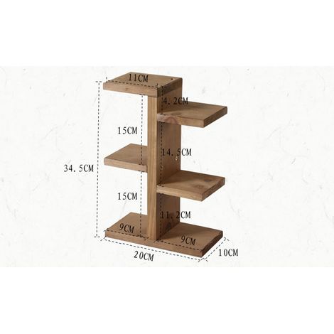 Mini étagère de rangement en bois, support à plantes à plusieurs niveaux, étagère décorative, pot pour plantes succulentes, support à fleurs pour l'intérieur et l'extérieur, pour la maison et le burea (1/5)