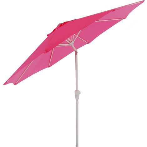 Ombrellone da giardino Ø 3m inclinabile poliestere/alluminio 5kg rosa 040003881