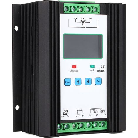 Contrôleur hybride éolien-solaire à commande numérique intelligente, régulateur éolien-solaire 12 V/24 V, 600 W (1/5)