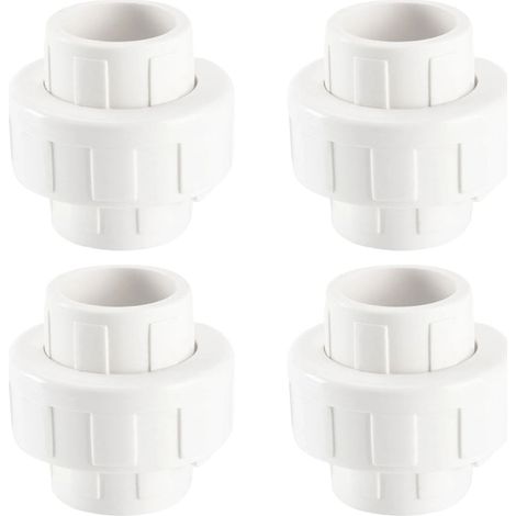 Quattro raccordi per tubi dell'acqua da 1 pollice/32 mm con giunti in PVC a tenuta stagna, adatti per l'irrigazione del giardino domestico.