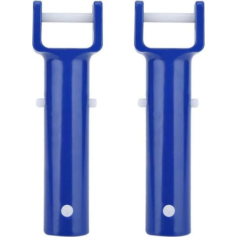 Fdit 2 Stück V-Kopf-Griff Blau Schwimmbad V-förmiger Clip Bürstenkopf Ersatzgriff für Schwimmbadzubehör (1/4)