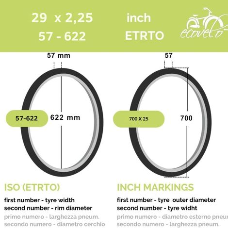2 Copertoni 29 x 2.25 (57-622) + Camere d'aria america Pneumatici bici MTB 29 Pollici per Mountain Bike con protezione Antiforatura - Ideale per Percorsi Fuoristrada