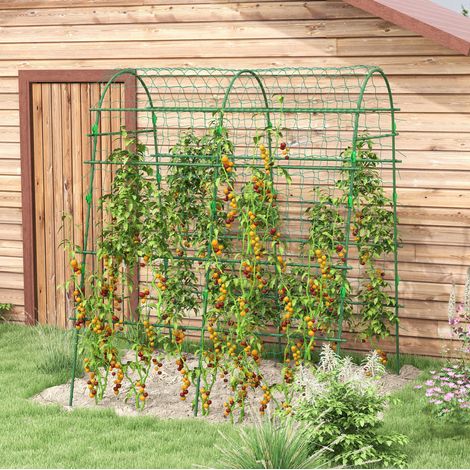 Treillis de jardin pour plantes grimpantes, acier vert, 144 x 167 x 206 cm DESVIAE (1/5)
