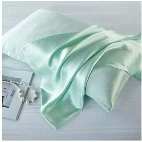 Taie d'oreiller en soie de mûrier naturelle, Soie, vert clair, Standard 50x75cm