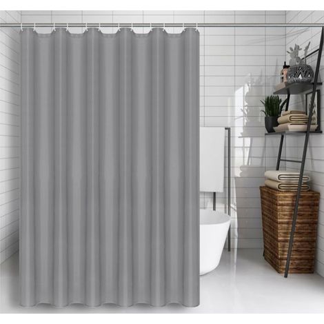 Duschvorhang – 79 x 180 cm – Duschkabine – 130 g/m² Polyester – Wasserdicht und schimmelresistent – Weiß – 1 Stück (1/5)