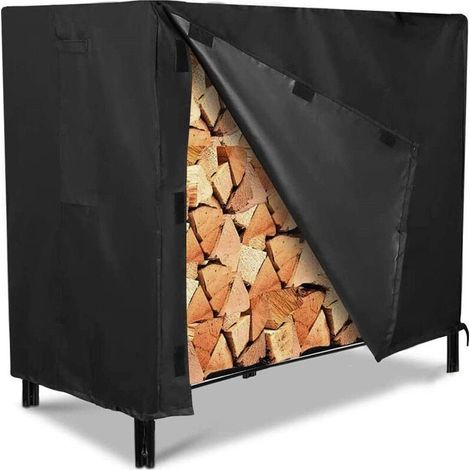 Housse Imperméable pour Bois de Chauffage Extérieur - 122 x 61 x107cm - Noir (1/4)