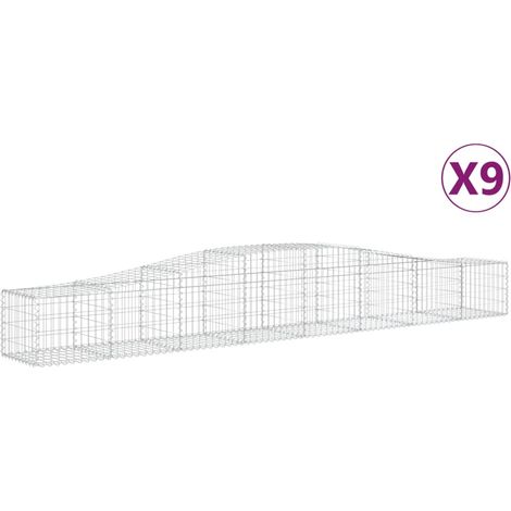 Maison Exclusive - Paniers à gabions arqués 9 pcs 400x50x40/60 cm Fer galvanisé