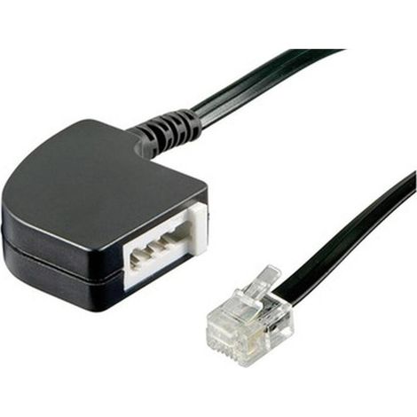 Goobay TAE Adapter F-RJ11/RJ14 0,2m,sw,Bu/St 68584 (1/5)