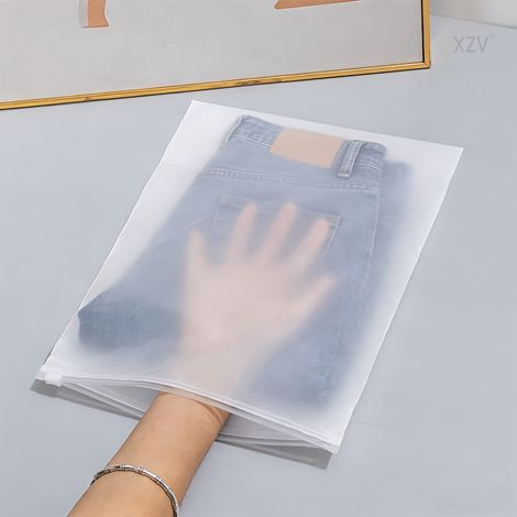 50 wiederverwendbare Aufbewahrungsbeutel, 40 bis 50 cm Durchmesser, mit doppeltem IP-Reißverschluss, geeignet für Kleidung und Schuhe. (1/5)