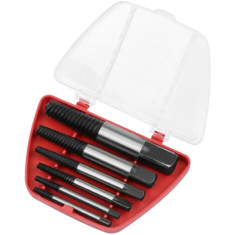 Kit 6 extracteurs vis, outil retire vis endommagées tête cassée, friction spirale, pour métal bois