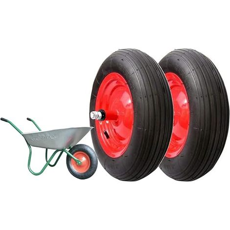 2 Roues PNEUMATIQUES Complètes 3,50-8 (2 pièces) Remplacement pour CARRIOLE Modèle Vespa Axe Long 155mm PNEUS Ecovelo (1/2)