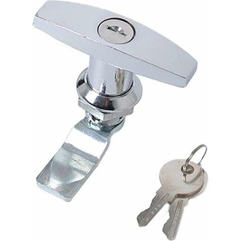 Boîte à outils électrique pour camion avec serrure à poignée en T, serrure à came, serrure plate carrée avec verrouillage haute et basse tension, armoire électrique argentée (1/4)
