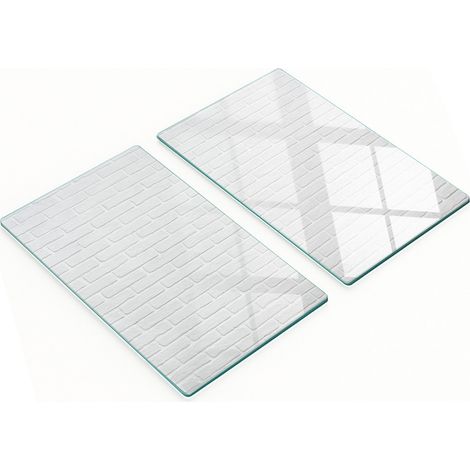 Tablas de servir de cristal para cocina con gr谩ficos de pared de ladrillo 2x30x52 cm