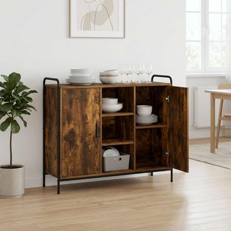vidaXL Sideboard Smoked Oak 98.5 x 33 x 81 cm Engineered Wood (1/5)
