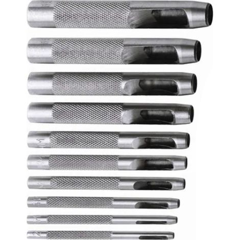 Ensemble de 1 à 10 emporte-pièces pour ceintures : emporte-pièce rond, emporte-pièce pour cuir, emporte-pièce pour ceintures, emporte-pièce creux (1/5)