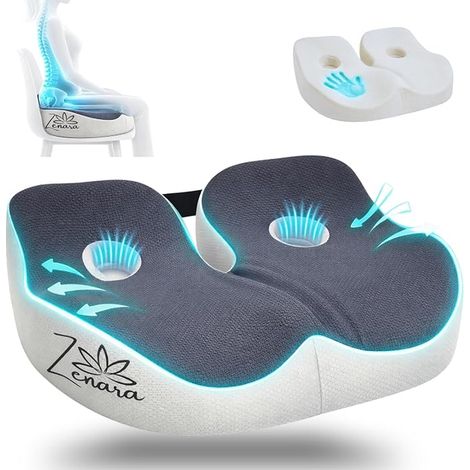 Coccyx Office Chair Cushion - Memory Foam Seat Cushion - Car and Office Seat Cushion (1/5)
