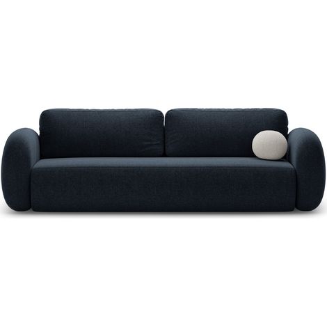 Canapé convertible coffre 3 places chenille bleu marine (1/5)