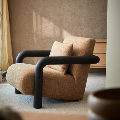Tikamoon Nina Fauteuil en mindi foncé H 72 cm × L 80 cm × P 96 cm (1/5)