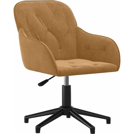 Chaise pivotante de bureau,Fauteuil de bureau, Chaise Gaming Marron Velours CFW64720 (1/5)