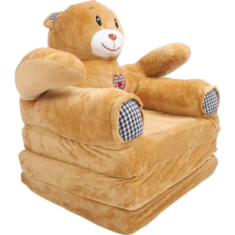 Canapé enfant pliable et multifonctionnel à motif animal, idéal pour lire, se détendre et dormir. Forme d'ours. Cadeau parfait pour fille ou garçon. (1/5)