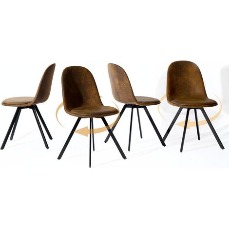 Esszimmerstühle Stoff Drehstuhl Braun-drehgelenk Skandinavisch (1/5)