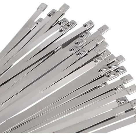 Collier de Serrage Inox 50 Pièces 500×10mm, Attache Câblées Inox, Serre Cable Acier, Métallique pour Enroulement D'échappement, Câbles Groupés, Entretenir les Clôtures - pièces 50010mm (1/5)