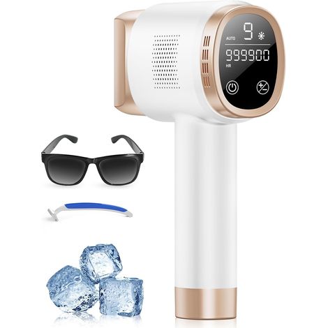 Épilateur Lumière Pulsée avec Fonction de Refroidissement, Épilation Laser sans Douleur avec 9 Niveaux D'énergie pour Femmes et Hommes, Visage, Aisselles, Bikini, Jambes, Corps, Blanc (1/5)