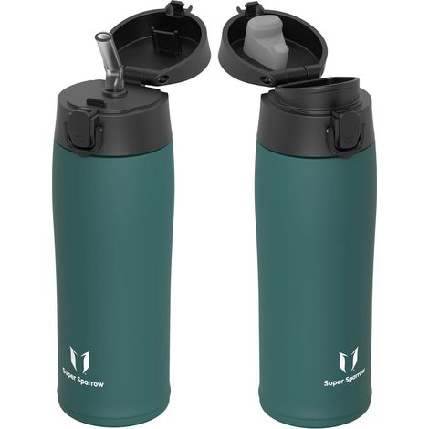 Trinkflasche Edelstahl Auslaufsicher BPAfrei 2 500 ml M- Dunkelgrün (1/5)