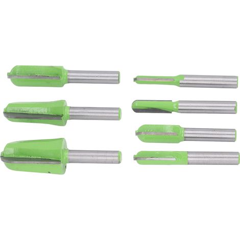 Fraise à affleurer 8mm Queue, 7 Pièces Couteau à Rainurer en Forme de Coquille, Fraise à Bois pour Défonceuse, Coupe en Demi-Lune (1/5)