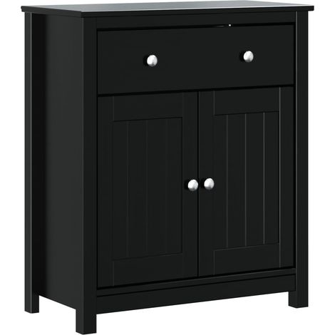 Colonne Meuble de salle de bain - noir 69,5x34x80 cm pin massif fr3822 - Maison La Vie (1/5)