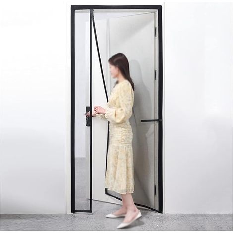 GENERIC-Rideau de porte magnétique de taille personnalisée, moustiquaire en fibre de verre, rideau de porte anti-déchirure, ouverture latérale pour balcon, terrasse(Size:80x195cm) (1/5)