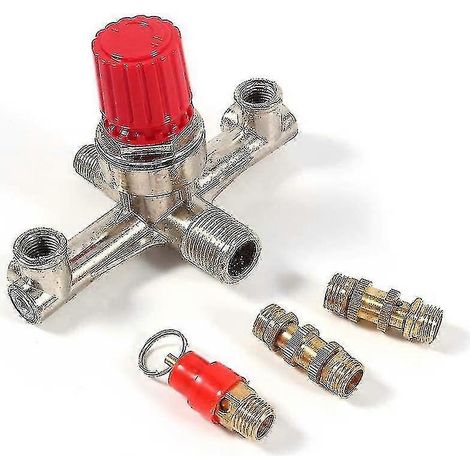 Accessoire pour compresseur, tube de sortie double en alliage, accessoires pour vanne de régulation de pression avec support (1/5)