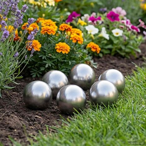 Palla Spazzolata 6 pz Ø 7,5 cm Argento Acciaio Inossidabile 201 vidaXL