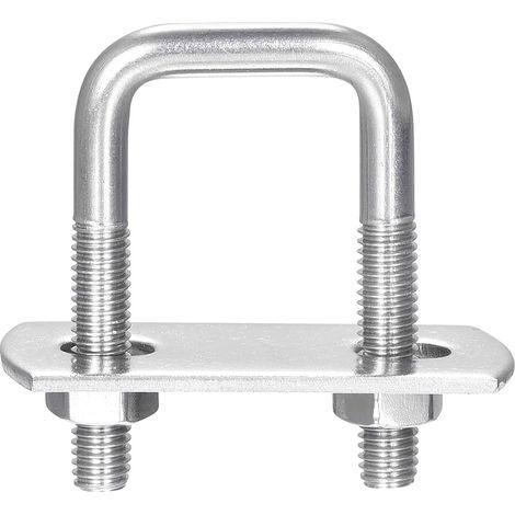 Carré U-Boulons, 10 Ensembles 22mm(0.87") Interne Largeur 45mm Longueur M6 304 Inox Acier U Pince boulon avec Écrous et Plates, pour Bateau Remorque (1/5)