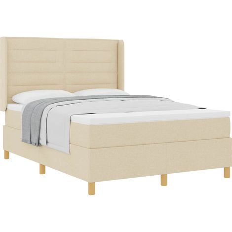 Maison Exclusive - Letto a molle con materasso Crema 140 x 190 cm Tessuto