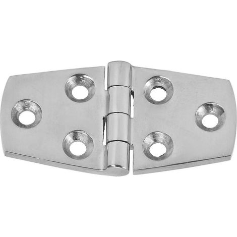 Charnière de porte, 6 trous, finition polie brillante, acier inoxydable 316, charnières marines pour bateaux, 76 x 38 mm (1/4)